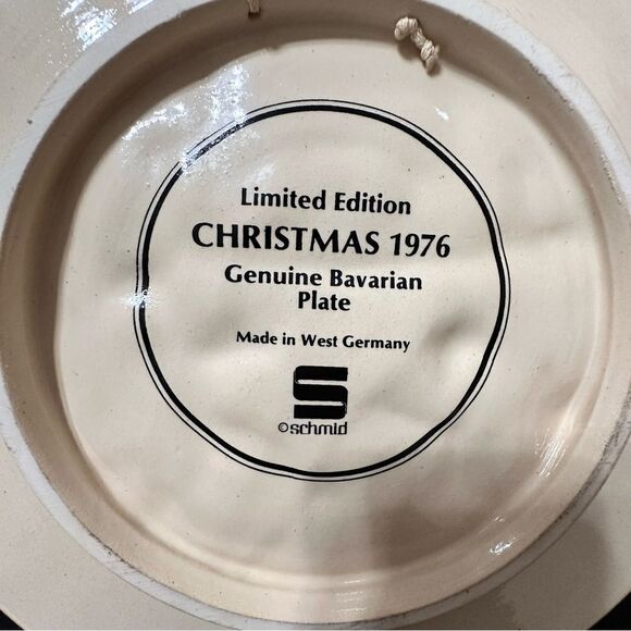 Vintage Schmid Christmas 1976 Genuine Bavarian Plate Limited Edition - Picture 7 of 9